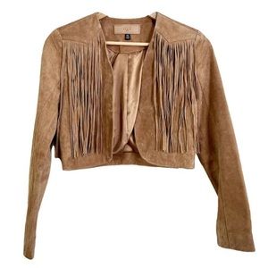 Blank NYC brown fringe leather jacket. Worn one time!